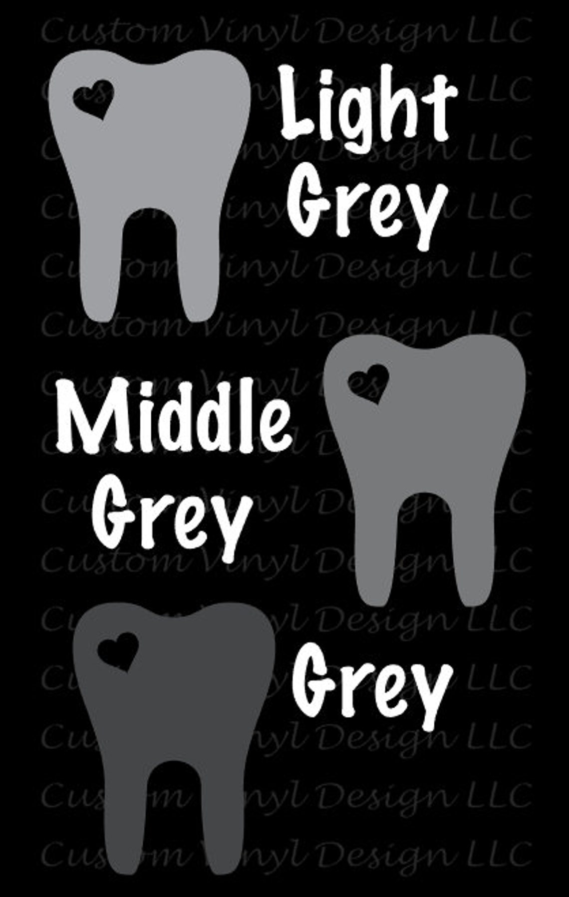 Tooth Decal Tooth with Heart Self Adhesive Vinyl Decal Etsy