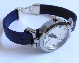 Simple Watch for Women Classic Vintage Style Watch With Leather Band Women s Watch With Purple Leather Band Custom Size Watch by Jusal08 Etsy