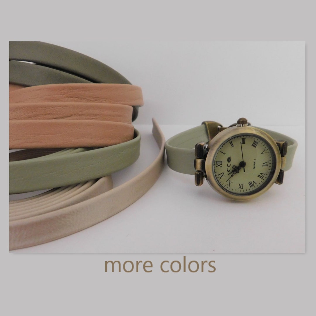 Simple Watch for Women, Wrist Watch With Pastel Colors Eco Leather Band ...