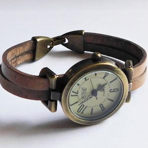 Leather Watch for Women: Aged Bronze Finish, Custom Size
