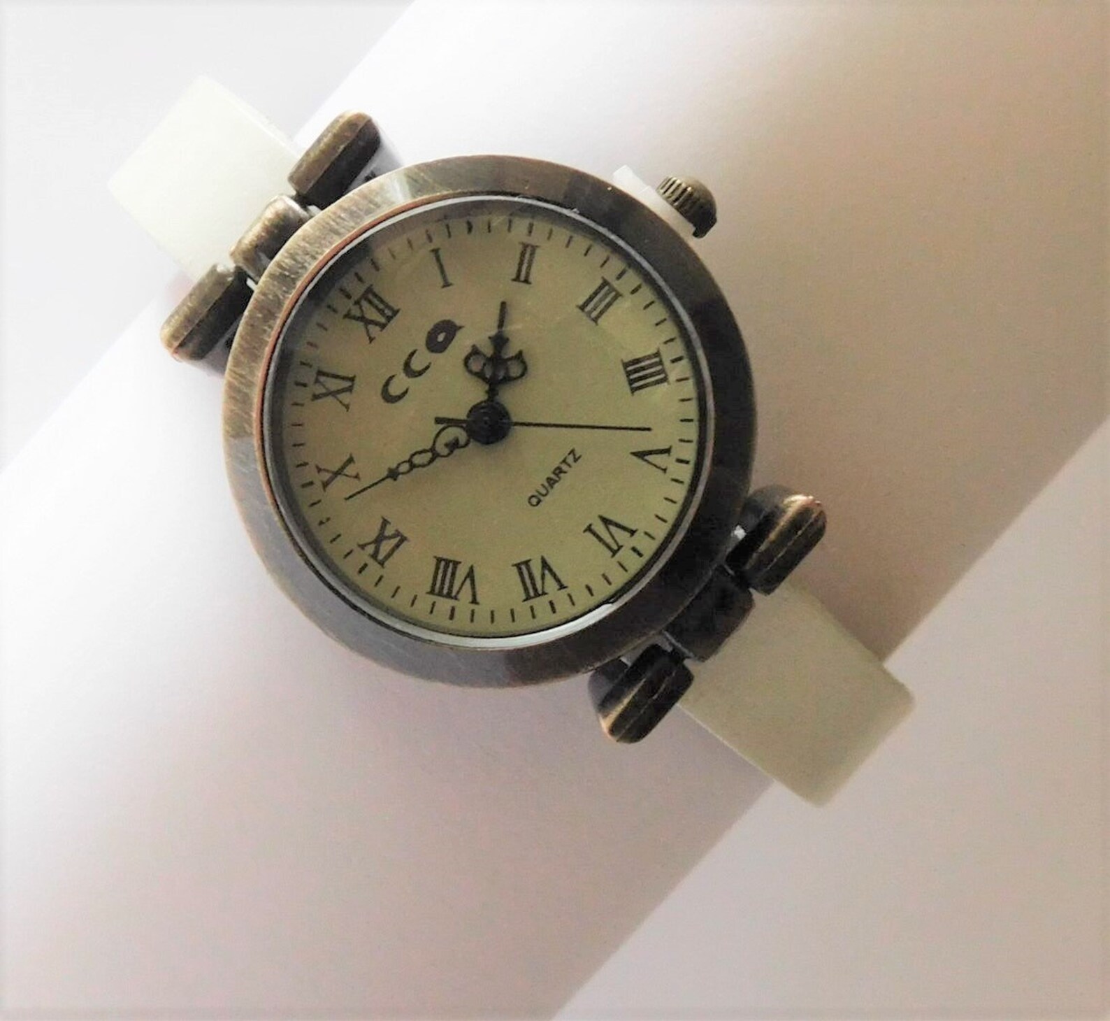 Women's Watch With White Leather Band . Leather Watch for Etsy