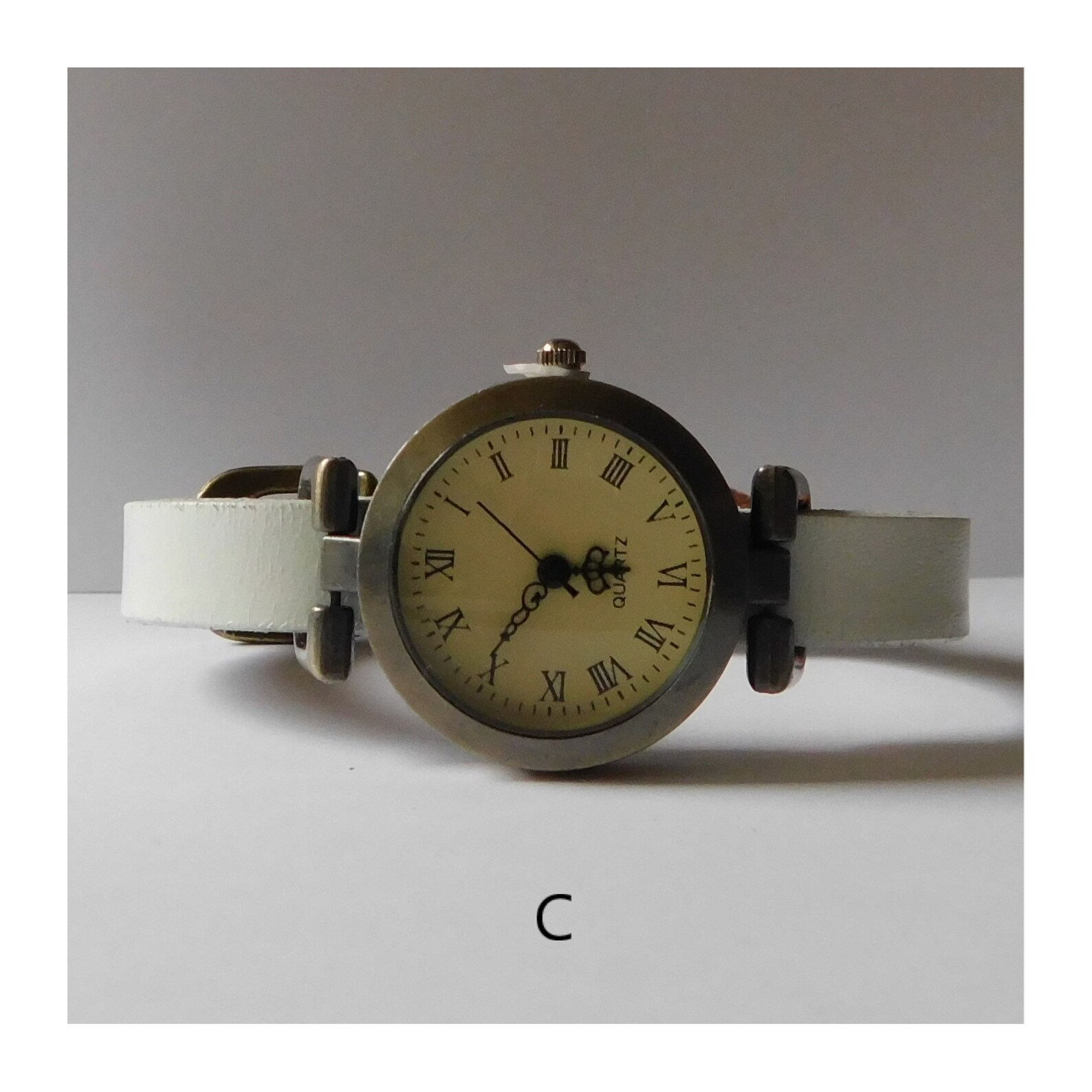 Women's Watch With White Leather Band . Leather Watch for Etsy