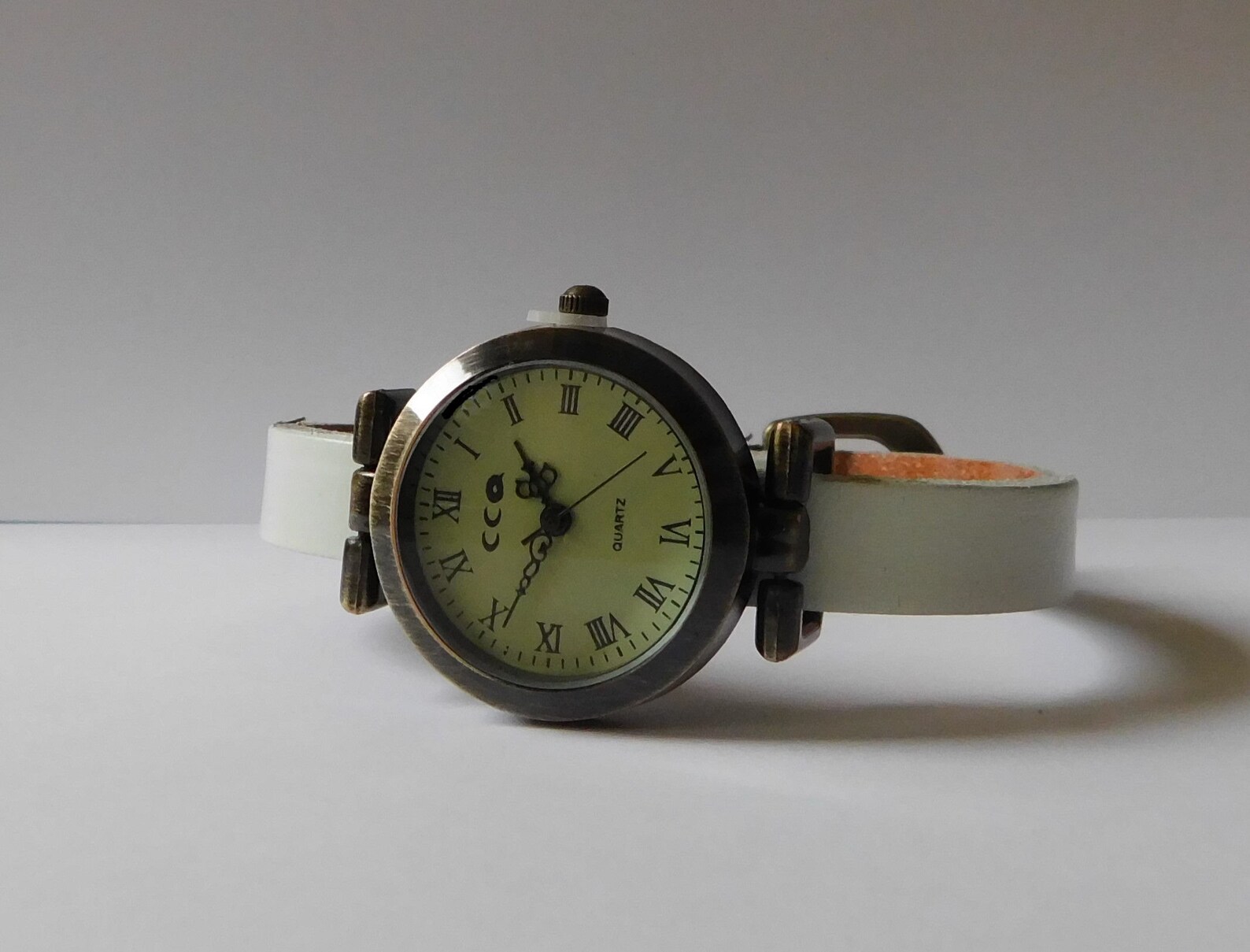 Women's Watch With White Leather Band . Leather Watch for Etsy
