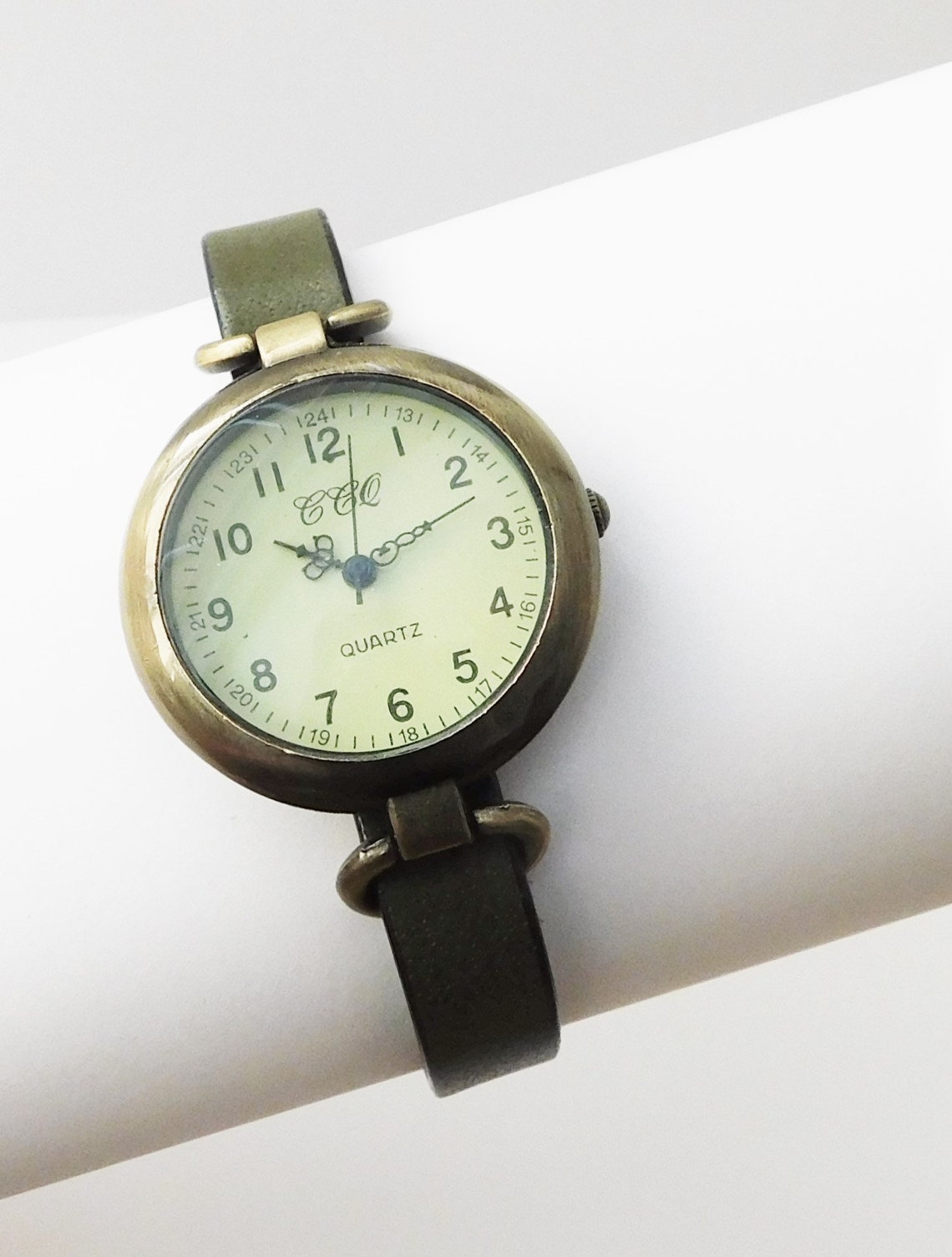 Watch for Women. Green Leather Watch for Women. Retro Etsy