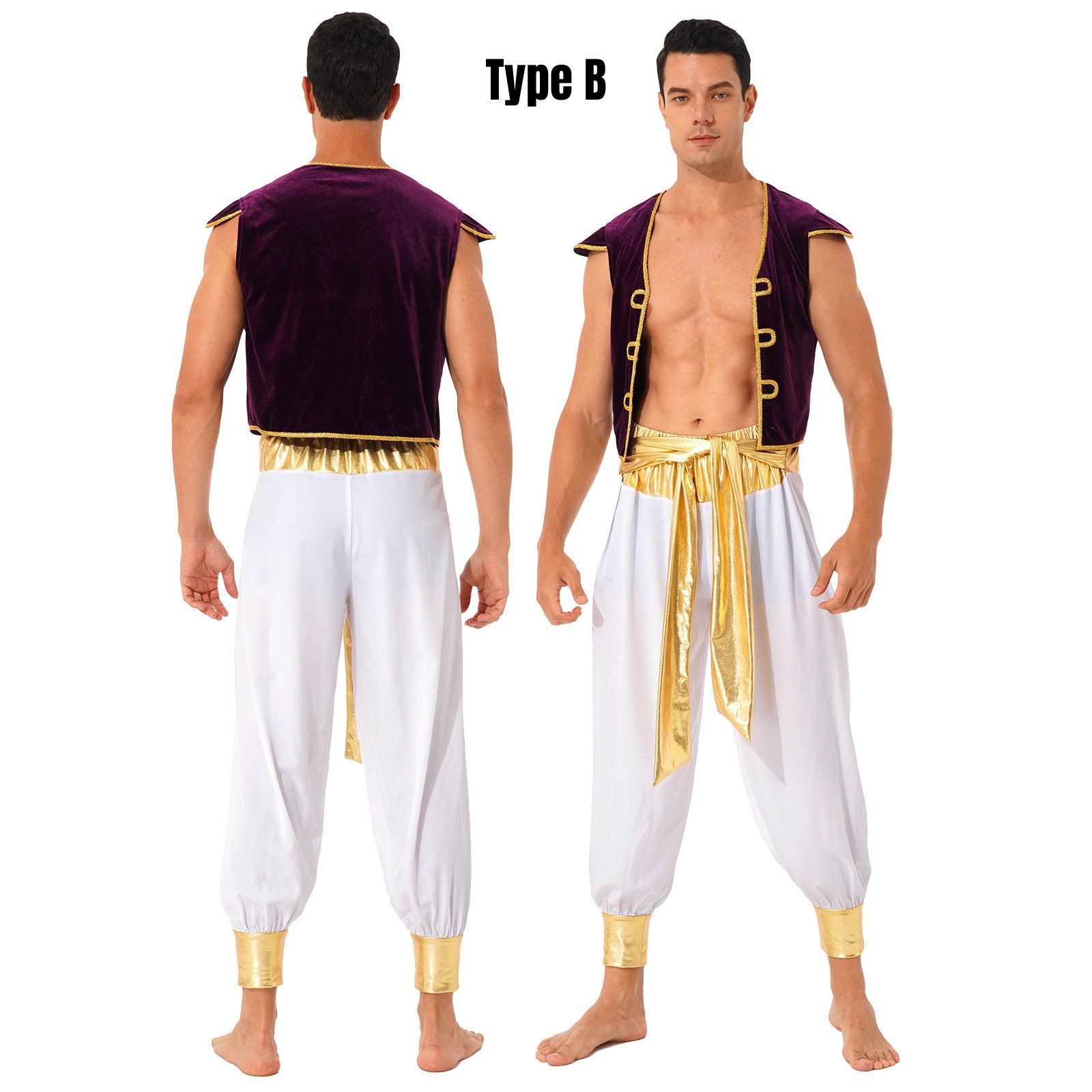 Prince Aladdin Cosplay Costume Halloween Party Outfit Dress Mythical ...