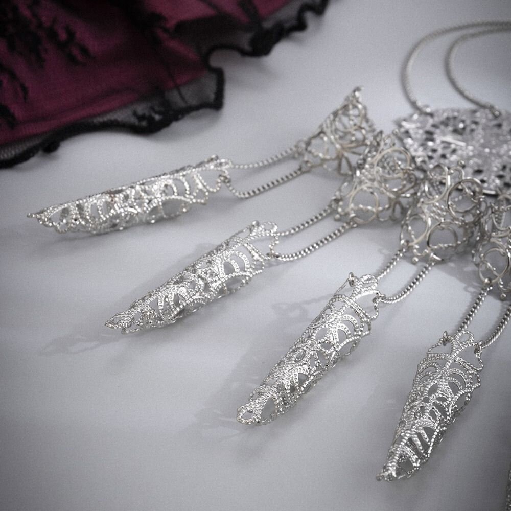 Gothic Claw Hand Harness Halloween Fingers Jewelry Bracelet Vintage ...