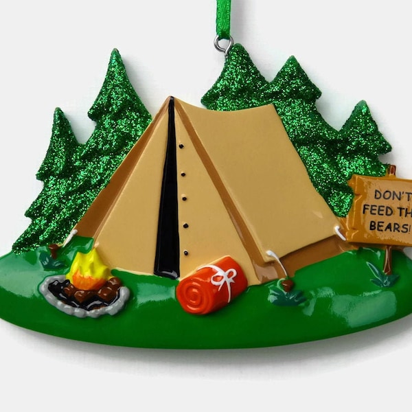 Camping Tent Personalized Christmas Ornament