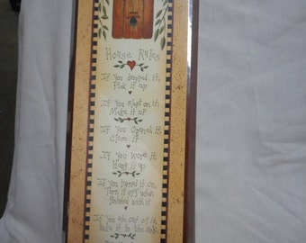 House rules sign