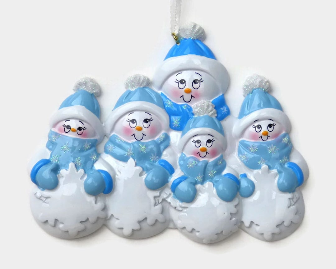 Single Parent Snowman Family of 5 Personalized Christmas Ornament - Etsy