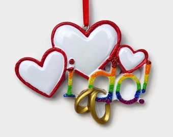 I Do Gay Pride Personalized Christmas Ornament