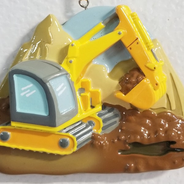 Bulldozer Personalized Christmas Ornament