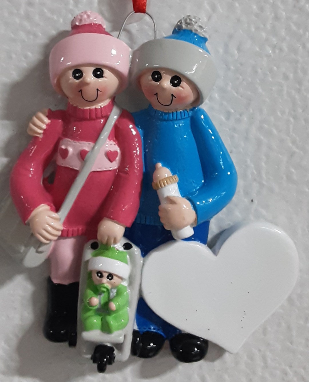 Couple With New Baby Personalized Christmas Ornament Etsy