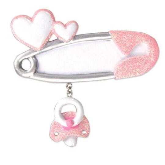 Baby Girl Diaper Pin Pacifier Personalized Christmas Present - Etsy