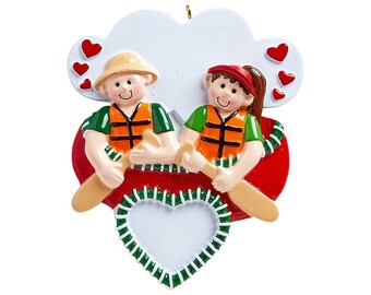 Canoe Couple Personalized Christmas Ornament