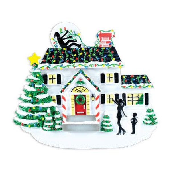 House w/Lights Personalized Christmas Ornament