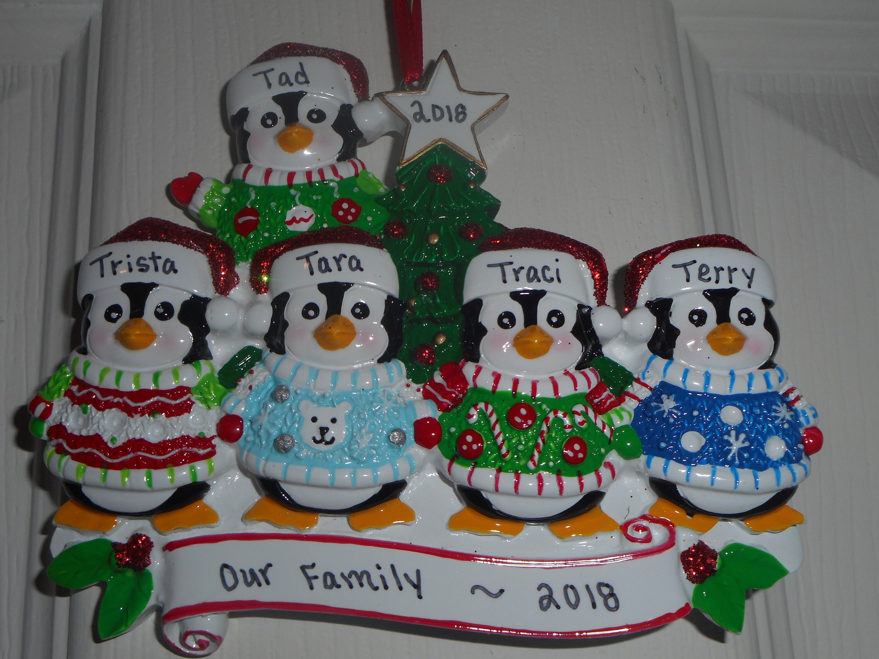 Penguin Family Personalized Christmas Ornament//Family Of | Etsy