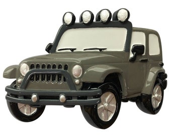 4 X4 vehicle Personalized Christmas Ornament (Gray)