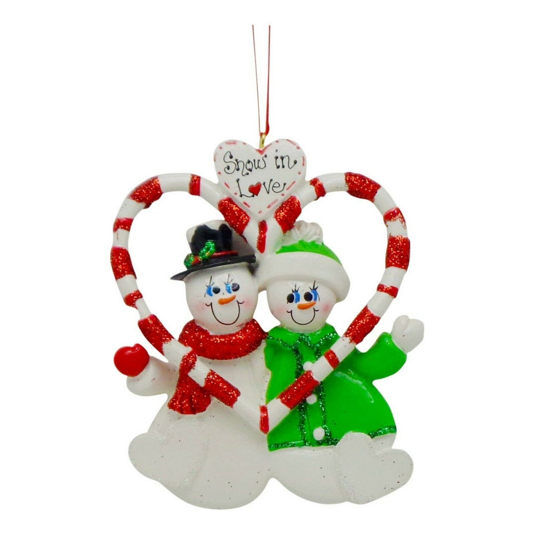 Snow in Love Snowman Couple Personalized Christmas Ornament - Etsy