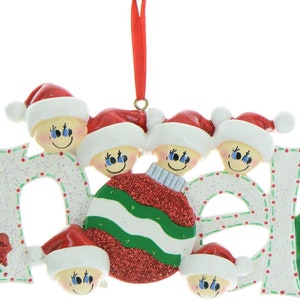 Noel family of 6 Personalized Christmas Ornament