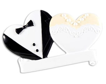 Bride & Groom Wedding Cookies Personalized Christmas Ornament