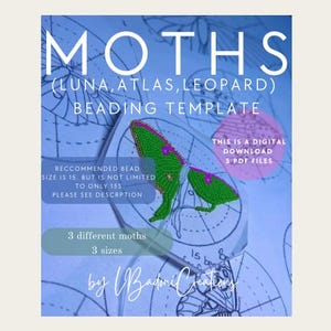 Moths beading template