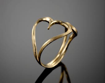 Heart  Ring, silver ring, 18K White Yellow, Sterling silver ring, rhodium plated, Love ring, Gift for her, For Woman.