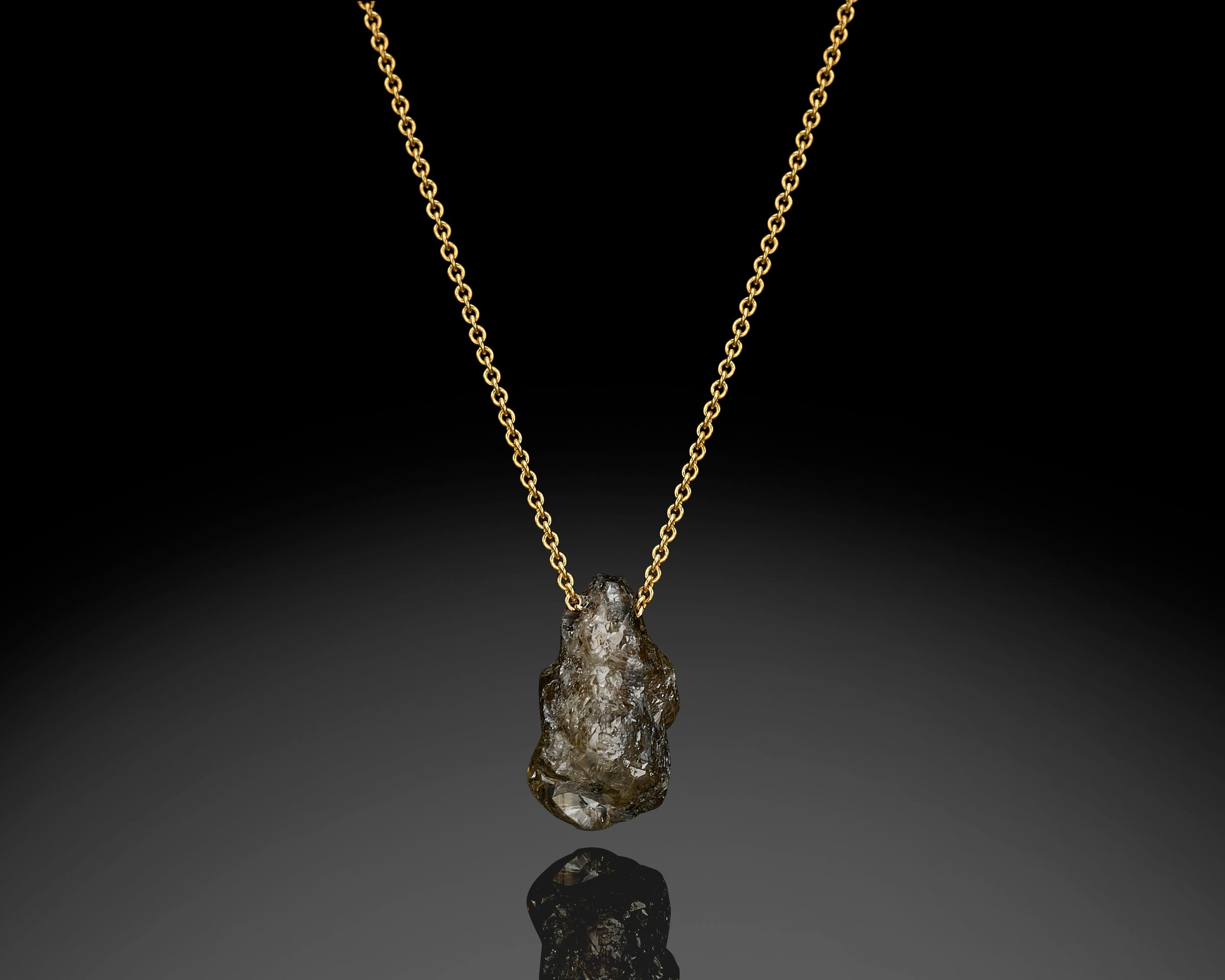 Raw diamond necklace gold Clearance