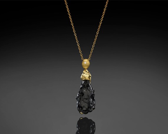 Gold Necklace Big Gold Pendant 