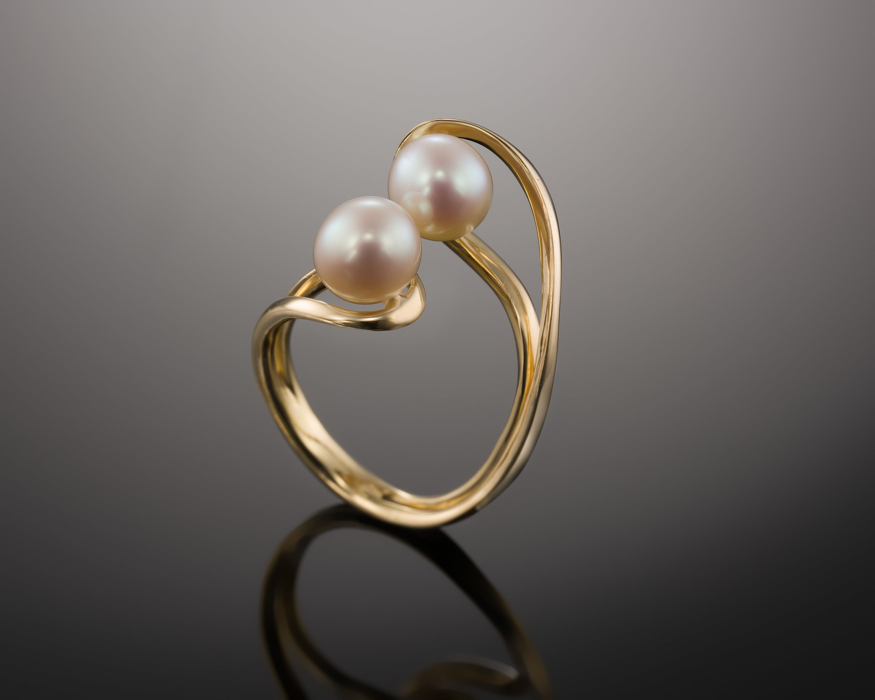 Two Tone Pearl Ring – LettersToSarah Metalsmithing