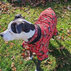 Christmas Dog Pajamas, Moose Print Flannel, Custom Sizes
