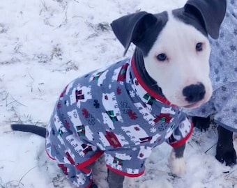 Dog pajamas, large dog clothes, Christmas pajamas, flannel pajamas for dogs.  - custom sizing available.  - size S to XXL