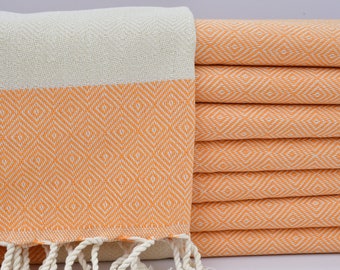 Hand Towel,Orange Towel,Kitchen Towel Face Towel Peshkir Towel Head Towel,Diamond Hand Towel,20"x38",Small Towel,Tea Towel,B2-elmasH