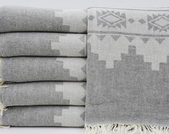 Bath Towel,Gray Towel,Wedding Towel,Bulk Towel,Beach Towel,40''x70'',Handmade Towel,Yoga Towel,Table Throw Towel,Anatolian Towel,k3-aztec