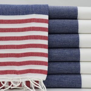 Bachelor Gift Towel,Turkish Towel,Turkish Peshtemal,Cotton Towel,Wholesale Towel,40&quot;x70&quot;,Beach Towel,Navy Blue And Red Towel,K2-Marin