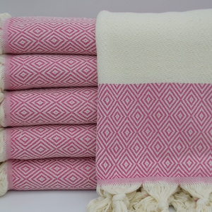 Fushia Cotton Towel,Pool Peshtemal,Turkish Towel,Diamond Towel,Peshtemal,Beach Peshtemal,Towel,Peshtemal,Bath Peshtemal 40&quot;x70&quot;,M1-elmas