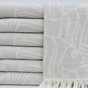 Beach Towel,Turkish Towel,Turkish Peshtemal,Wholesale Towel,Decor Towel,36&quot;x70&quot;,Bath Towel,Light Gray Towel,Curtain Towel,Spa Towel,K2-Balık