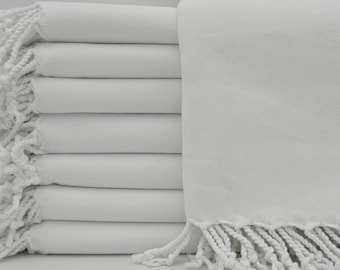Flat White Towel,Paintable Towel,Turkish Towel,Turkish Peshtemal,White Towel,40''x70'',Cotton Towel,Beach Towel,100x180,Bath Towel,B1-beyaz