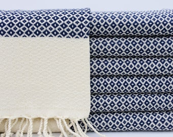 Turkish Towel,Navy Blue Towel,Turkish Peshtemal,Wholesale Towel,40"x65",Throw Towel,Beach Towel,Wedding Towel,Cotton Towel,B1-Ykedigözü