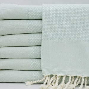 Turkish Towel,Turkish Peshtemal,38&quot;x67&quot;,Mint Towel,Gift Towel,Handmade Towel,Hammam Towel,Bath Towel,Beach Towel,Organic Towel,K2-çiftyüz