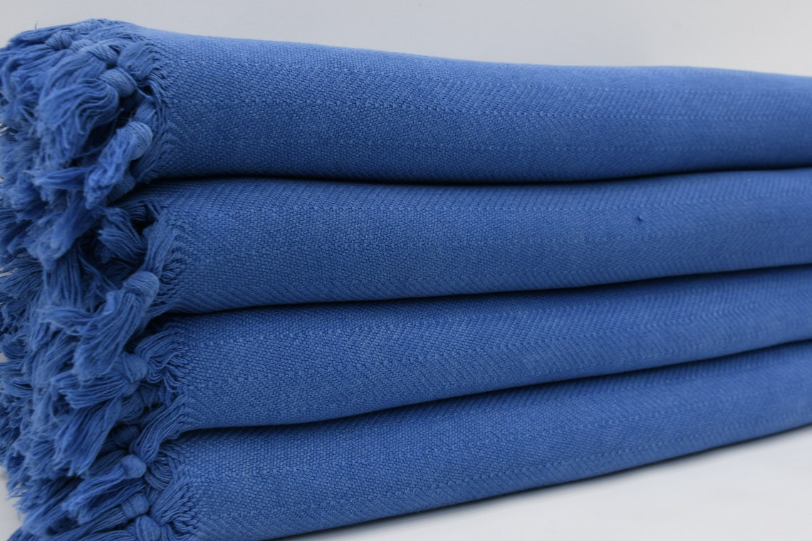 Navy Blue Blanketstone Washed Blanketsoft Throwturkish Etsy