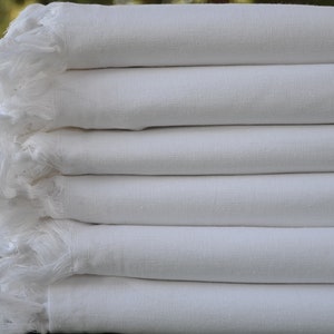 Serviette blanche turque, serviette à peindre, peshtemal turc, serviette turque, 32 x 69 po., peshtemal de plage, serviette de bain, serviette de peshtemal, K3-beyaz