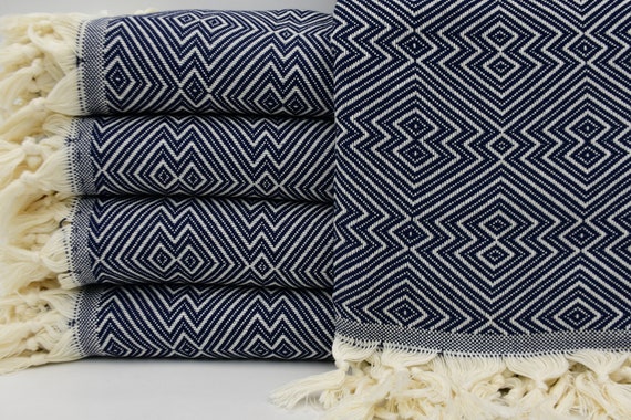 Navy cotton blanket hotsell