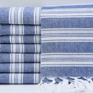 WHOLESALE TOWEL,Bridesmaid Gift Towel,Navy Blue Turkish Towel,32&quot;x65&quot;,Striped Towel,Turkish Pehtemal,Turkish Towel,Thin Peshtemal,K3-saraylı
