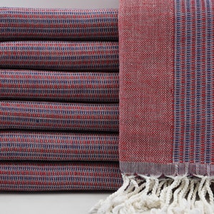 Burgundy and Navy Blue Towel,Turkish Bath Towel,Striped Towel,Picnic Peshtemal,Turkish Towel,40&quot;x70&quot;,Turkish Peshtemal,Soft Towel,B2-balon