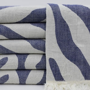 Navy Blue Towel,Handmade Towel,Hammam Towel,Turkish Towel,40"x70",Table Throw Towel,Picnic Towel,Sunbathing Towel,Shower Towel,B7-leopar