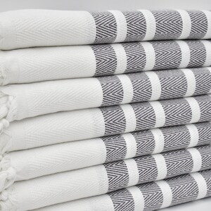 Housewarming Gift Towel,Turkish Bath Towel,Turkish Towel,40&quot;x67&quot;,Beach Towel,Handmade Towel,Sauna Peshtemal,Dark Gray Towel,K2-balıksırtı