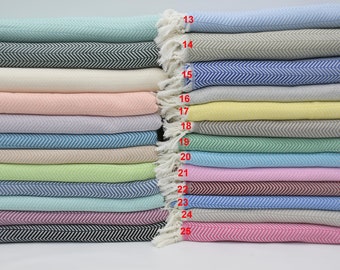 Turkish Blanket,Turkish Bedspread,Turkish Towel,Throws,Herringbone Blanket,79" x 89",Throw Blanket,B3-damlaB