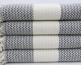Decorative Bed Cover,Gift Blanket,Turkish Blanket,Soft Sofa Blanket,79"x91",Dark Gray Blanket,Turkish Throw,Turkish Bedspread,B3-ŞeritliB