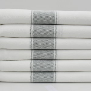 White and Gray Towel,Cotton Peshtemal,White Towel,Shower Towel,Beach Peshtemal,Peshtemal Towel,Turkish Towel,Hammam Towel,40&quot;x70&quot;,B1-soft