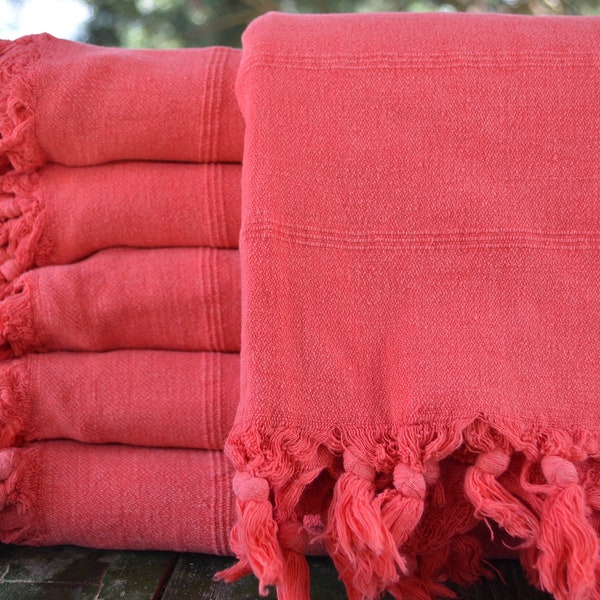 Strawberry Color Turkish Towel,Turkishdowry Towel,Stone Washed Towel,34"x67",Turkish Bath Towel,Turkish Peshtemal,Beach Peshtemal,K2-taş